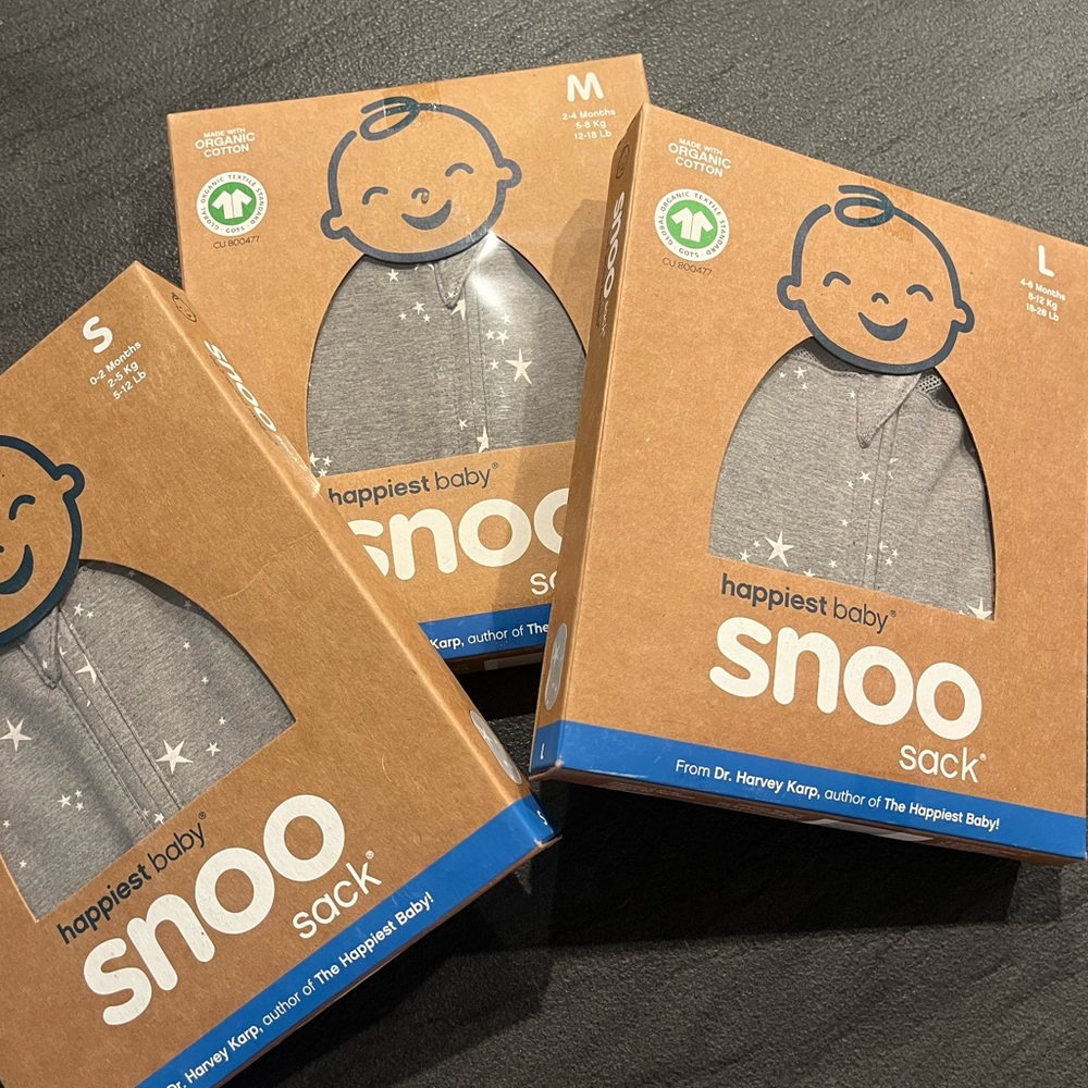 Happiest Baby Snoo Sleep Sacs S,M,L - Unopened
